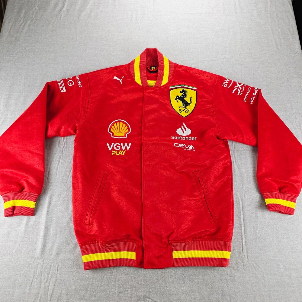 Puma Scuderia Ferrari Team F1 Burnt Red Rouge Men's Varsity Jacket Men's Size S